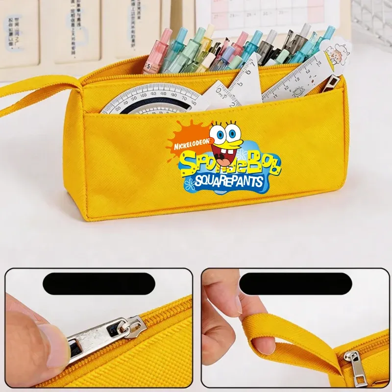 SpongeBob SquarePants Girl Boy Pencil Case Pen Bag Large Capacity Organizer Pouch Student Back To School Supplie Stationery Gift 4