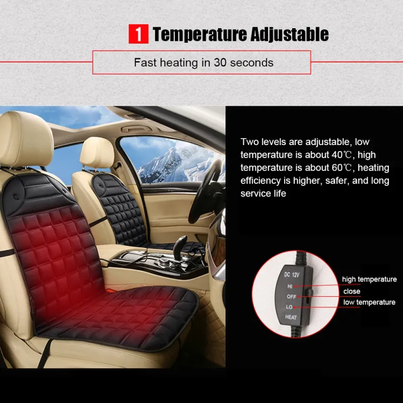 12V Heated Car Seat Cushion Cover 4
