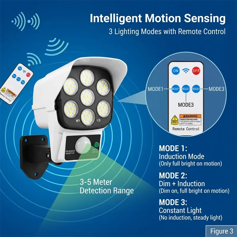 Solar Dummy Security Camera with LED Light 3