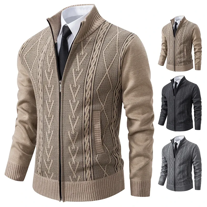 Cashmere Knitted Sweater Coat for Men 1