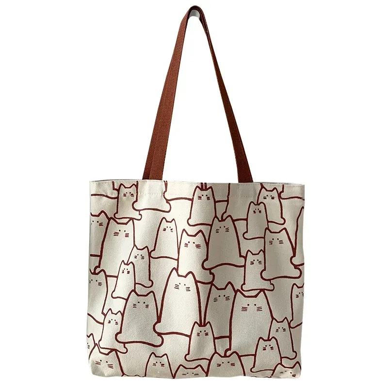 Cute Cat Canvas Tote Bag 6