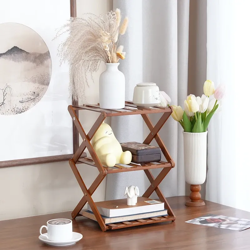 Folding Bamboo Multi-Layer Shoe Rack 2