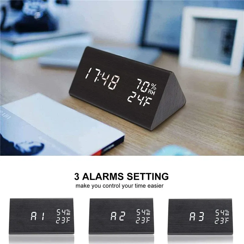 Wooden Digital Alarm Clock 3