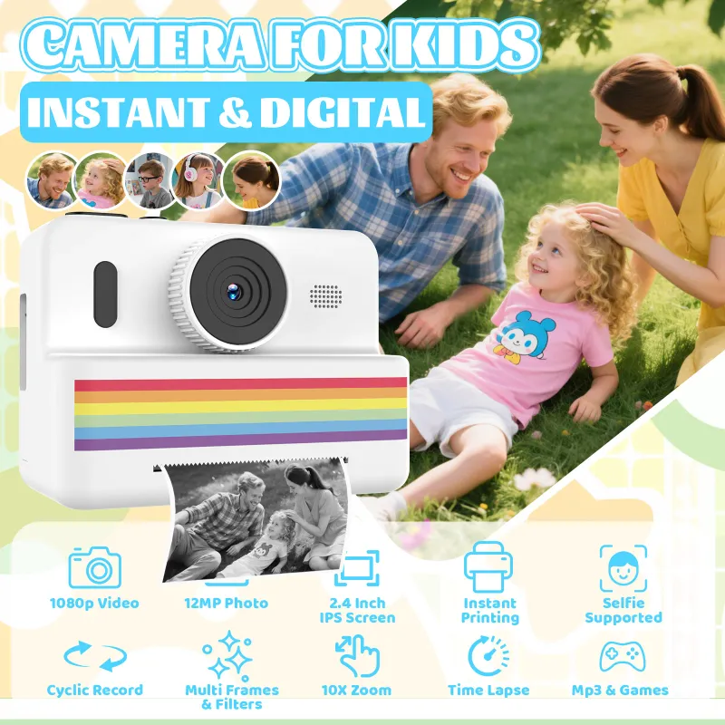 Kids Digital Camera with Mini Printer 2