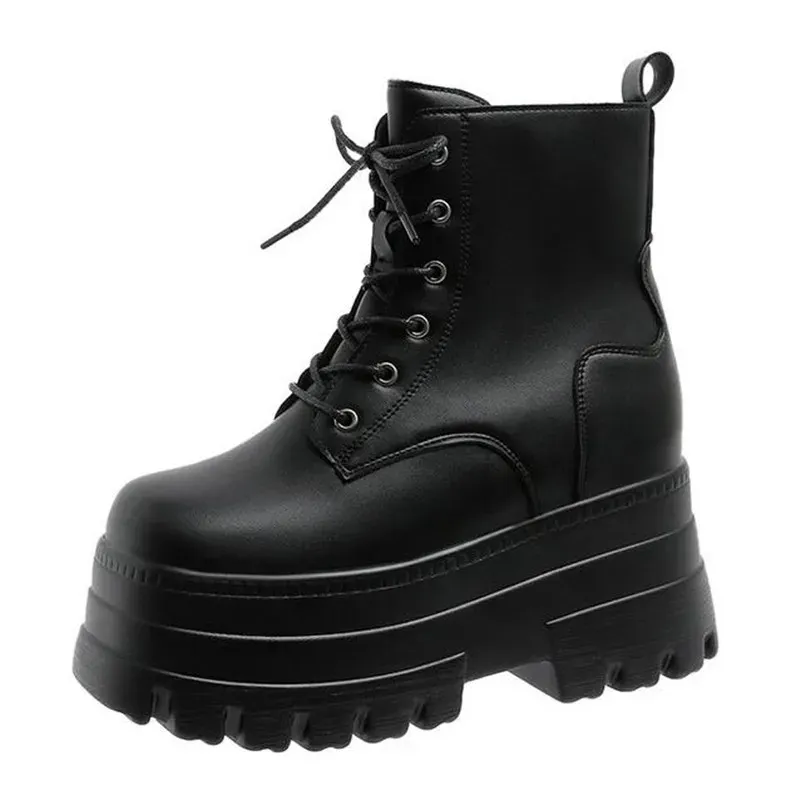 Women's Front Lace Military Platform Boots 1