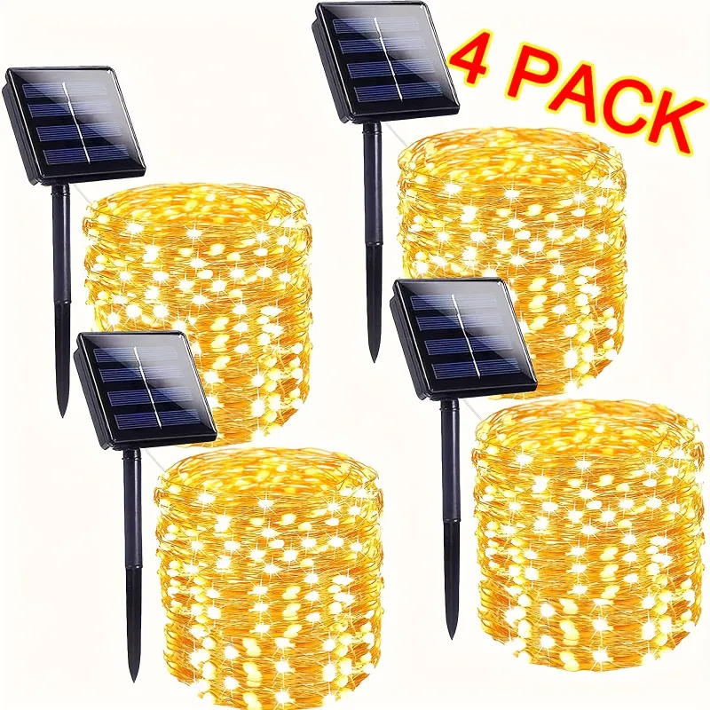 Solar LED String Lights - 4 Pack 160ft 1