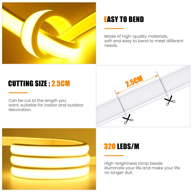 COB Neon LED Strip Light USB 5V 3