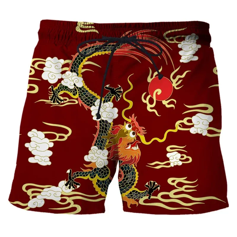 Chinese Dragon 3D Print Swim Trunks 3