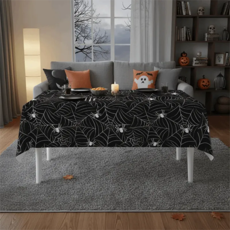 Halloween Spider Web Disposable Tablecloth 5