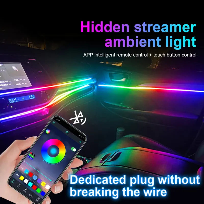64 Color RGB Car Ambient LED Light Strip 2