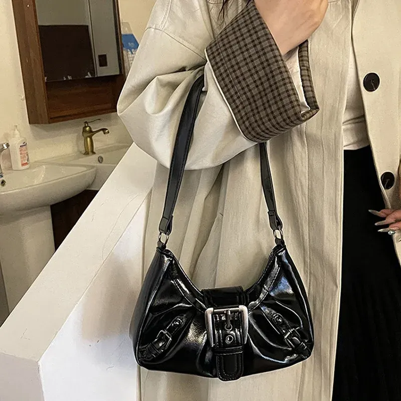 Y2K Retro Pleated Hobo Shoulder Bag 2