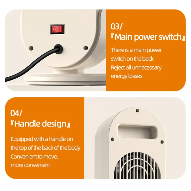 1200W Portable Fan Heater Desktop 5