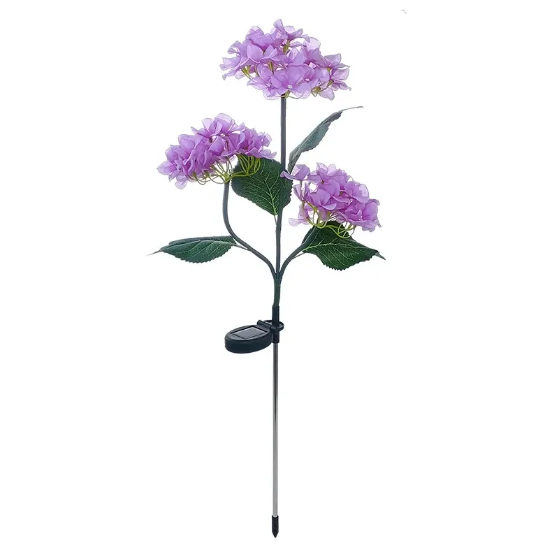 3 Head Solar Hydrangea Flower Lights 5