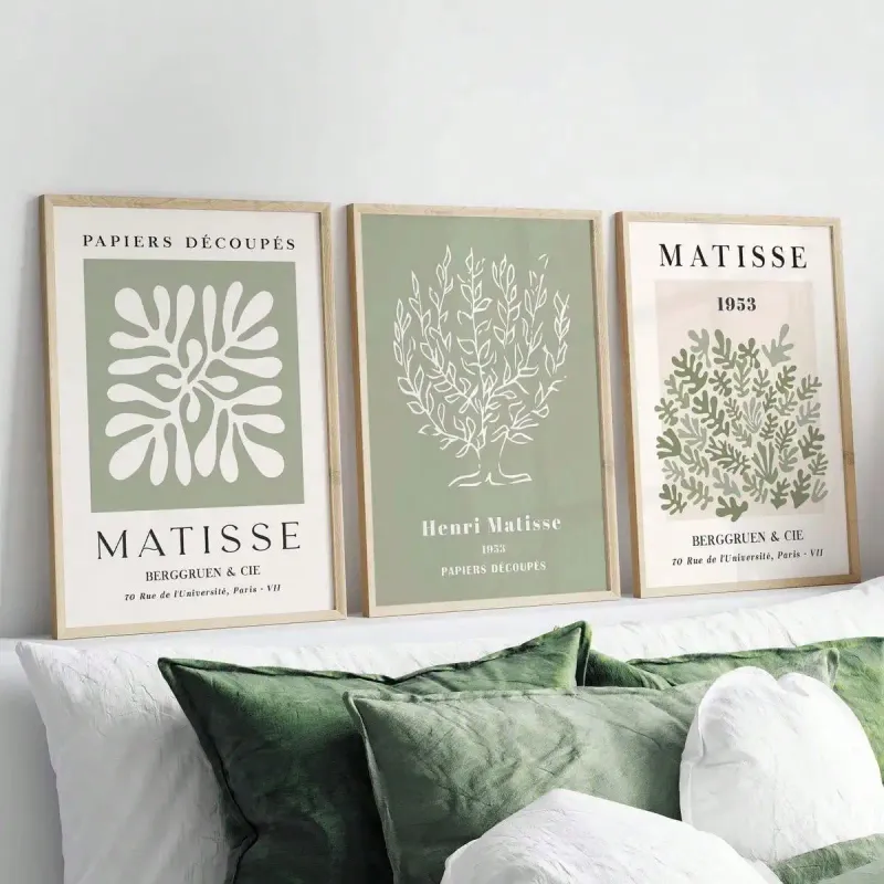 Sage Green Matisse Wall Art Set 1