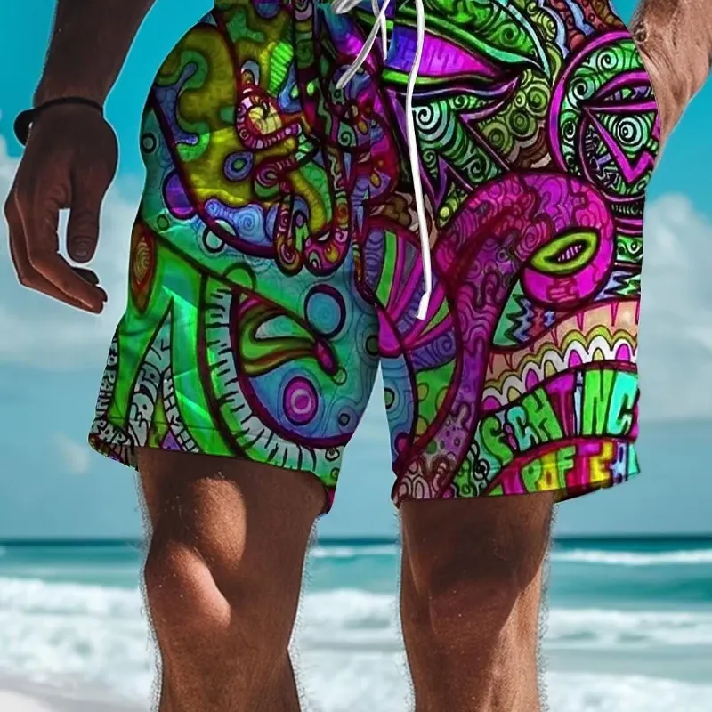 3D Graffiti Graphic Board Shorts 1
