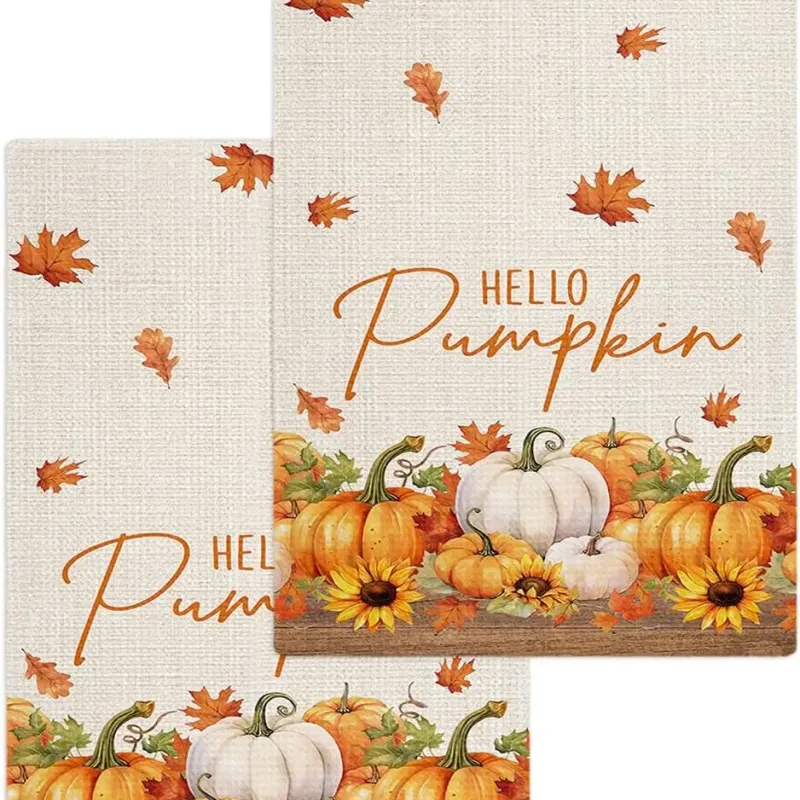 Fall Pumpkin Maple Leaf Kitchen Towels 6
