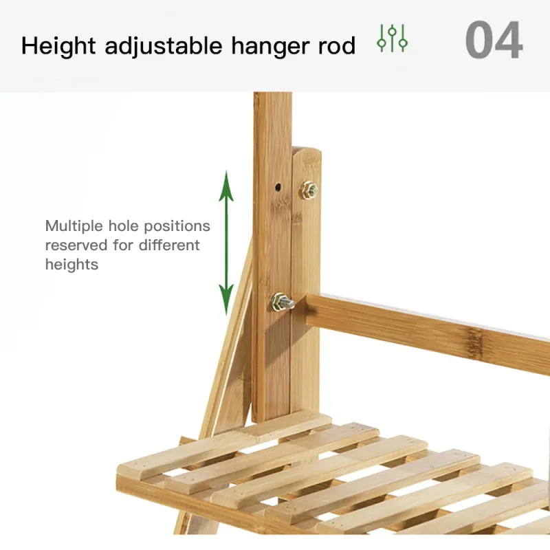 Folding Bamboo 3-Tier Plant Stand 6