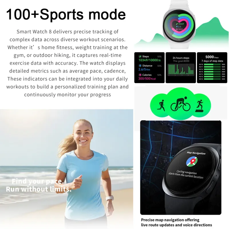 8 Mini GPS Smart Watch with AMOLED 3