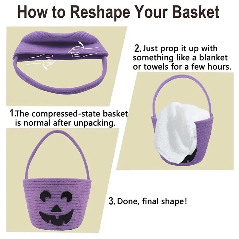 Halloween Pumpkin Candy Bucket Basket 6