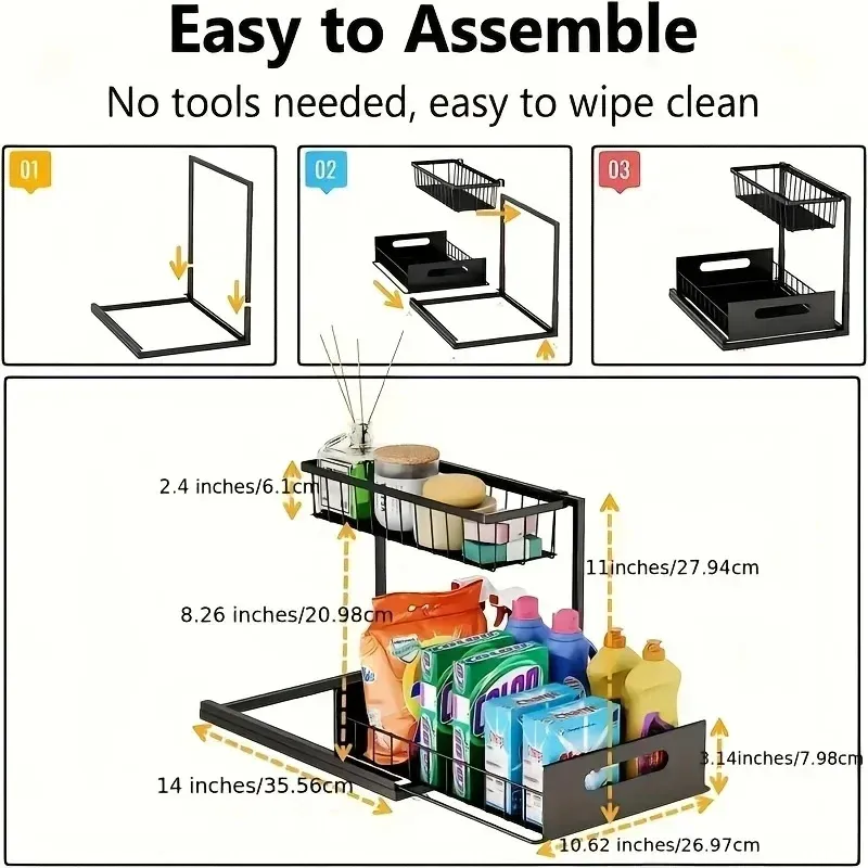 2-Tier Sliding Under Sink Organizer 5