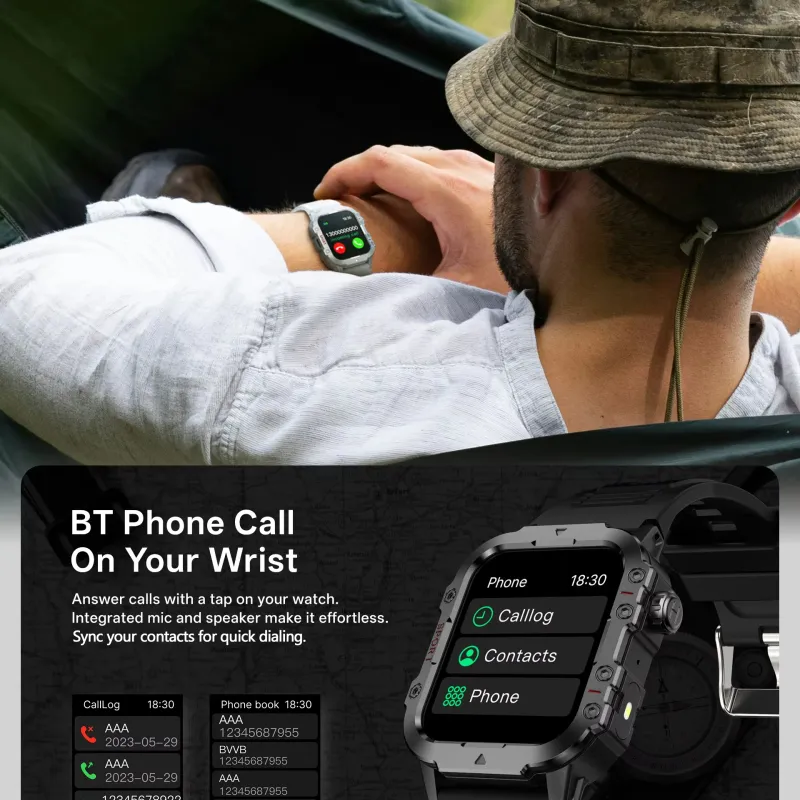 2026 Smart Watch with LED Flashlight & Bluetooth Call 6