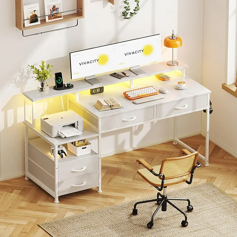53" LED Gaming Desk with 4 Drawers 2