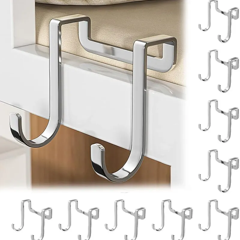 Stainless Steel Over The Door Hooks 5 Pack 2