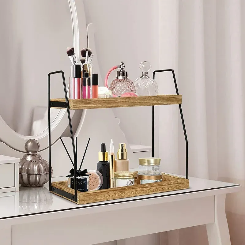 2-Tier Wooden Coffee Station Organizer 4