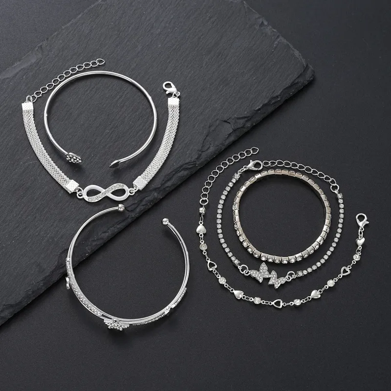 Elegant Rhinestone Bracelet Set for Women 4