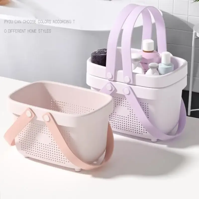 Green Plastic Storage Basket with Handle 2