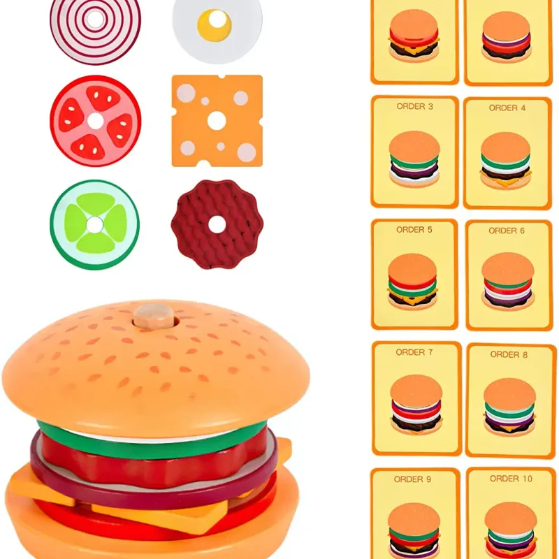 Wooden Hamburg Sandwich Stacking Toy 2