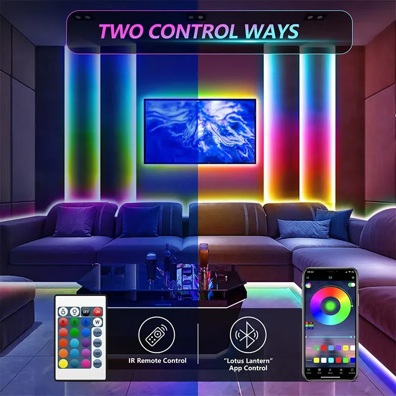 RGB LED Strip Lights 5V USB Music Sync 3
