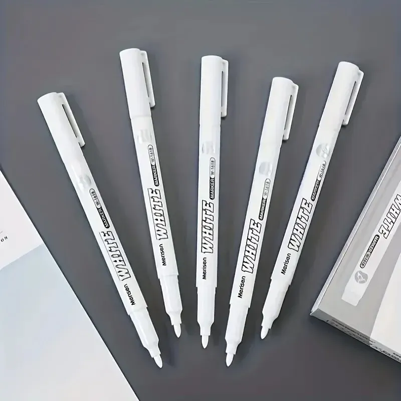 White Marker Pen Set Waterproof Permanent 4