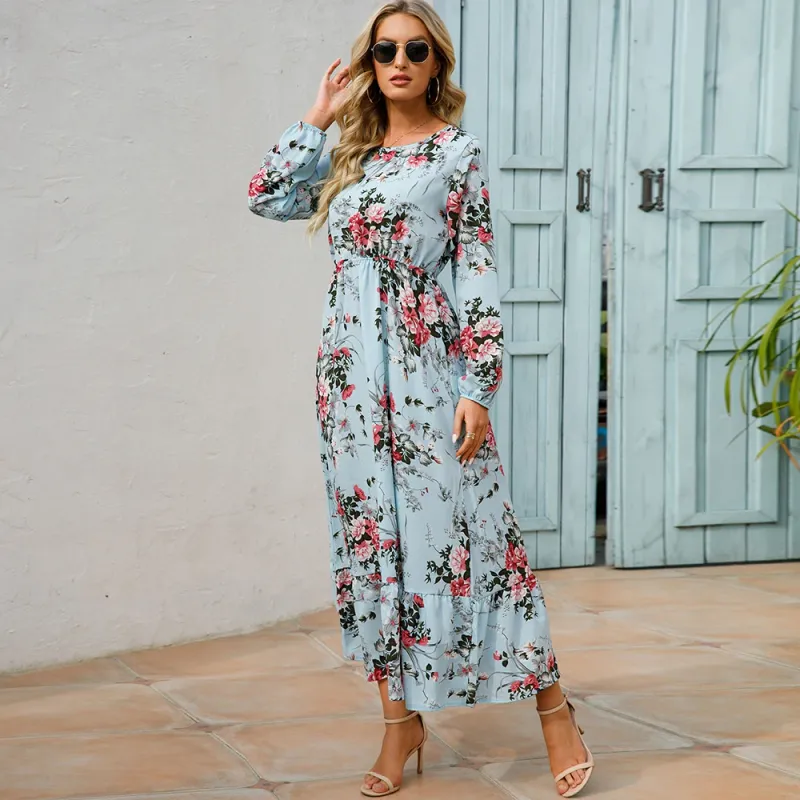 Boho Floral Chiffon Maxi Dress 3