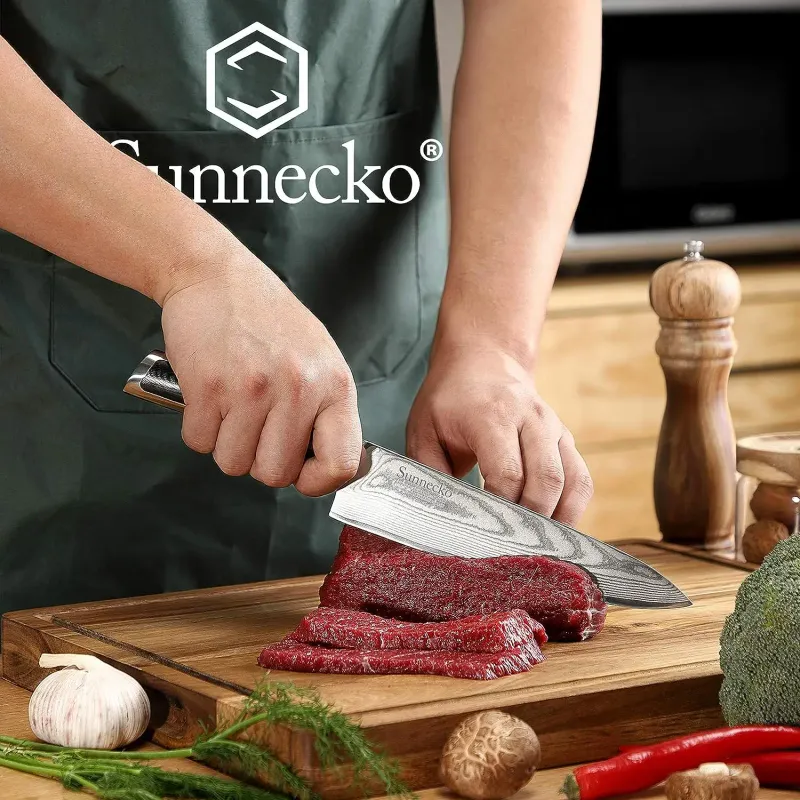 Sunnecko набор кухонных ножей Дамаск 2