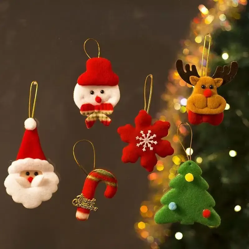 12pcs Christmas Plush Santa Ornaments 1