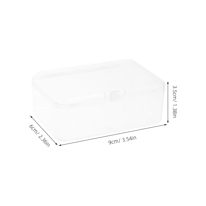 Transparent Plastic Storage Box Rectangular Small Container Clear Organizer Hinged Lid Stackable Storage Bin for Small Parts 3