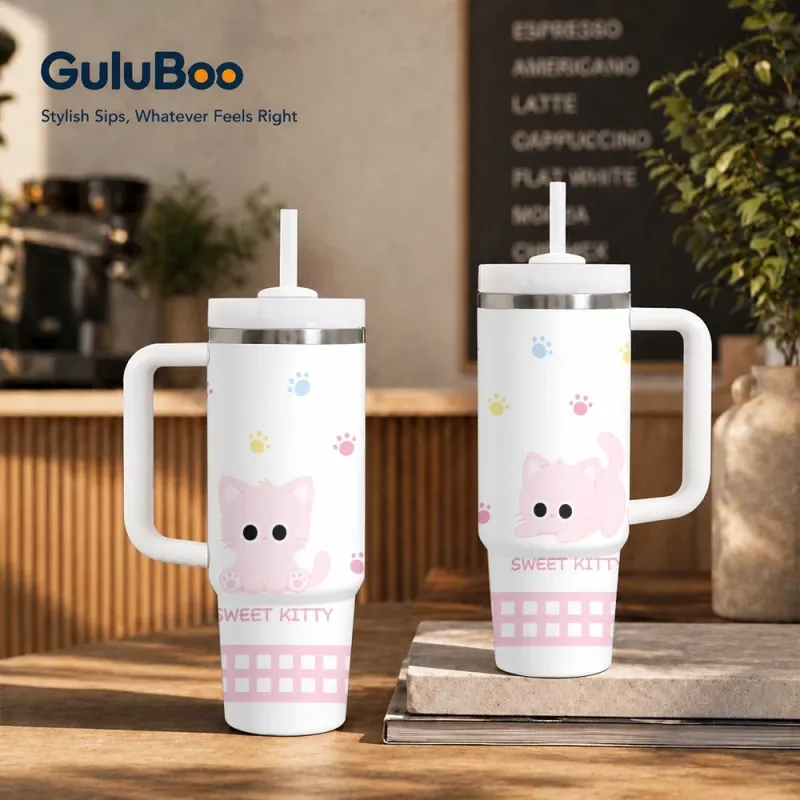 Cartoon Cat Vacuum Flask 40oz 2