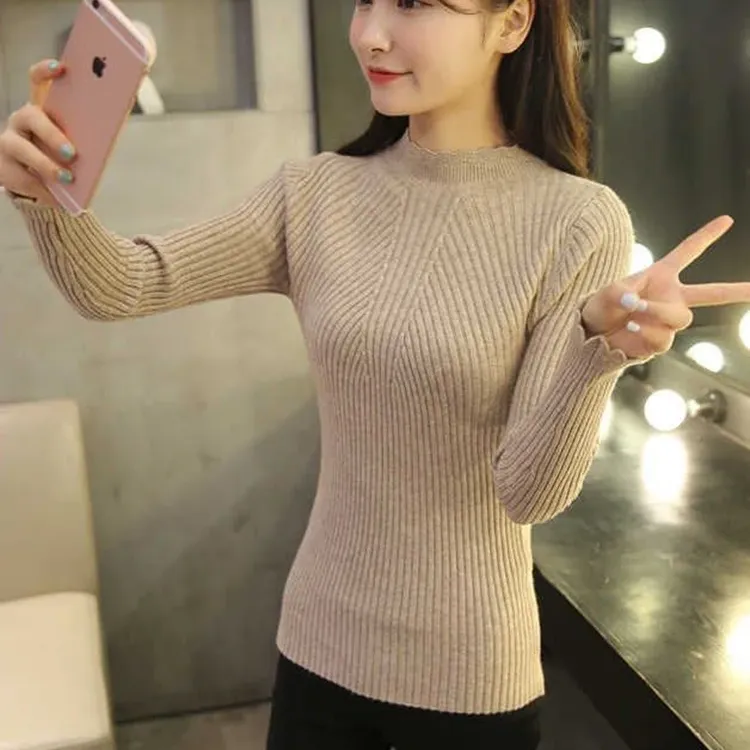 Mock Neck Ruffle Knit Sweater 6