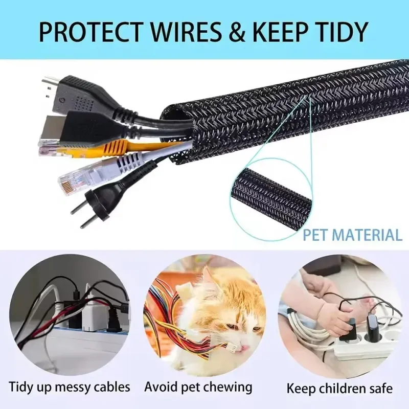 PET Braided Cable Protector Sleeve 1-5M 2
