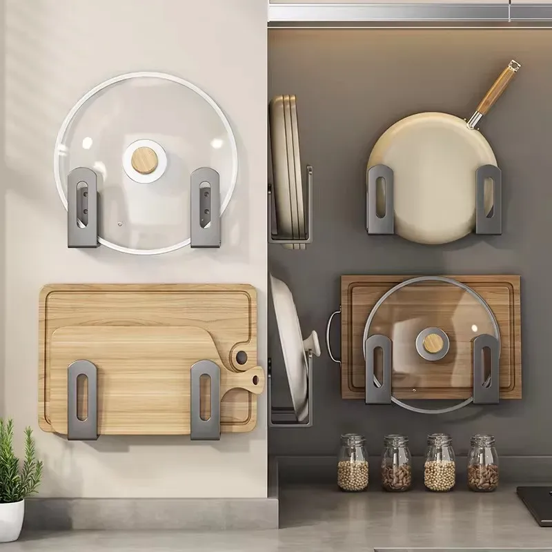 Pot Lid Rack Set with Storage Shelf 3