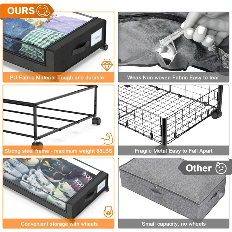 65L Under Bed Storage with Wheels 2