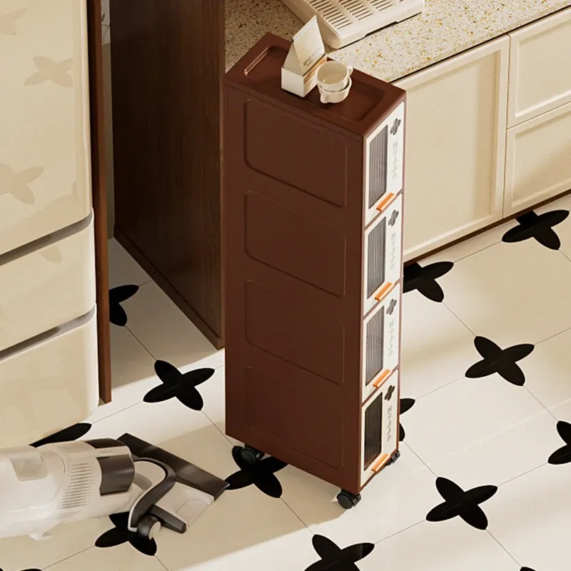 Slim Vintage Storage Cart with Drawers 6