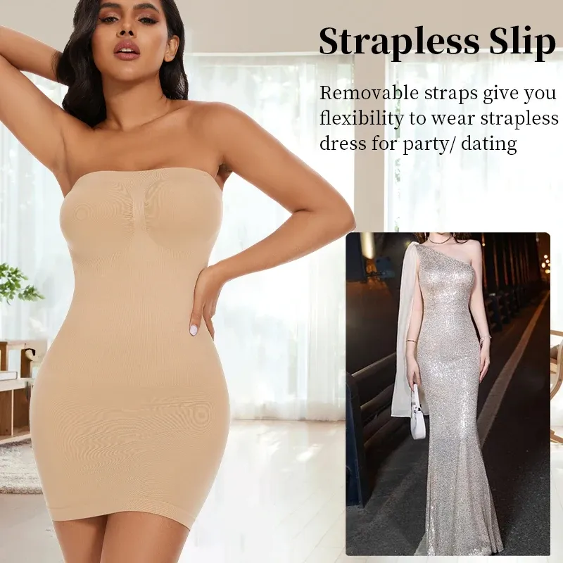 Seam-Free Off Shoulder Shapewear Slip 4