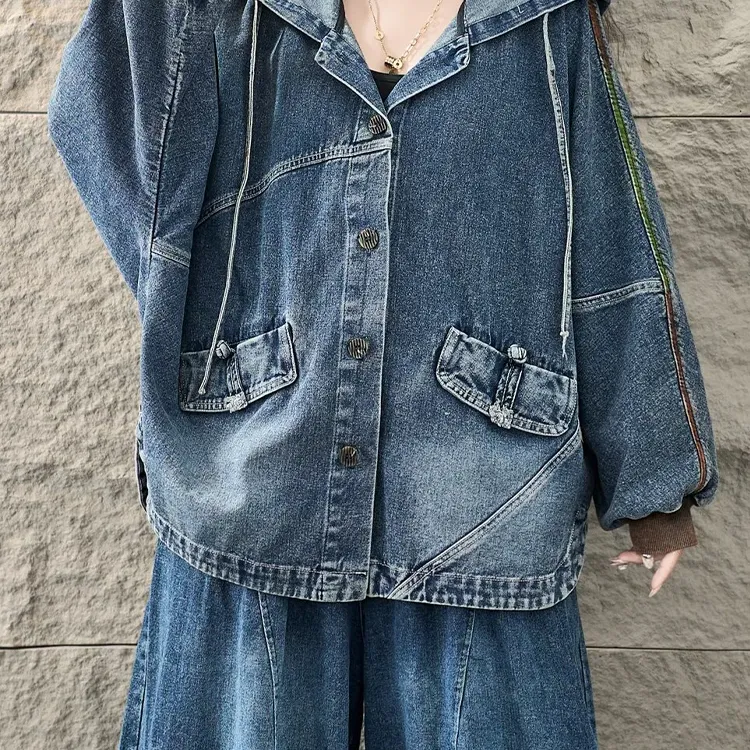Women's Oversized Hooded Denim Jacket 3