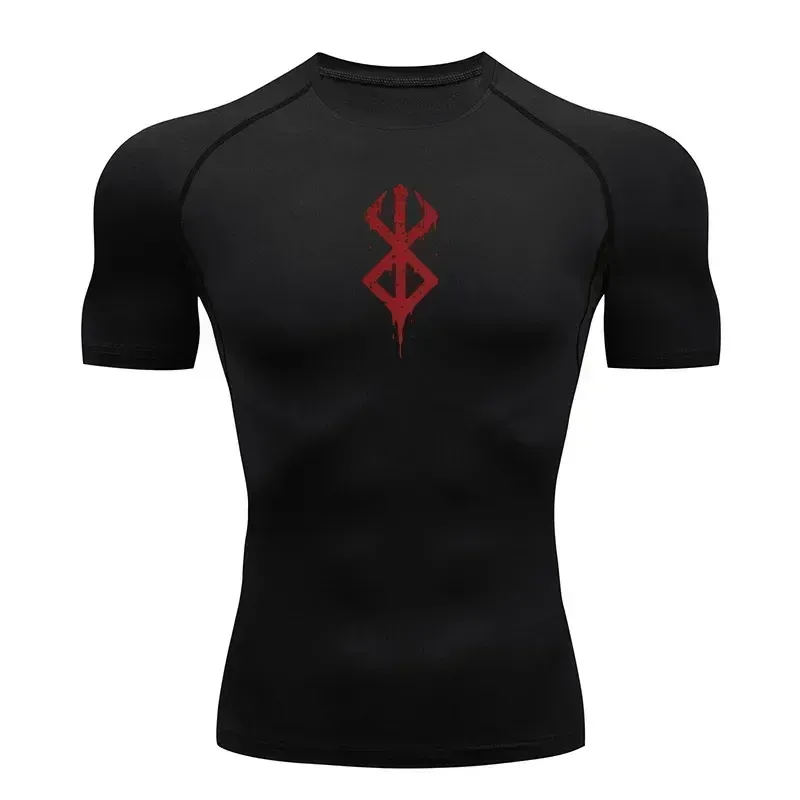 Men's Print Compression Shirt Short Sleeve 1