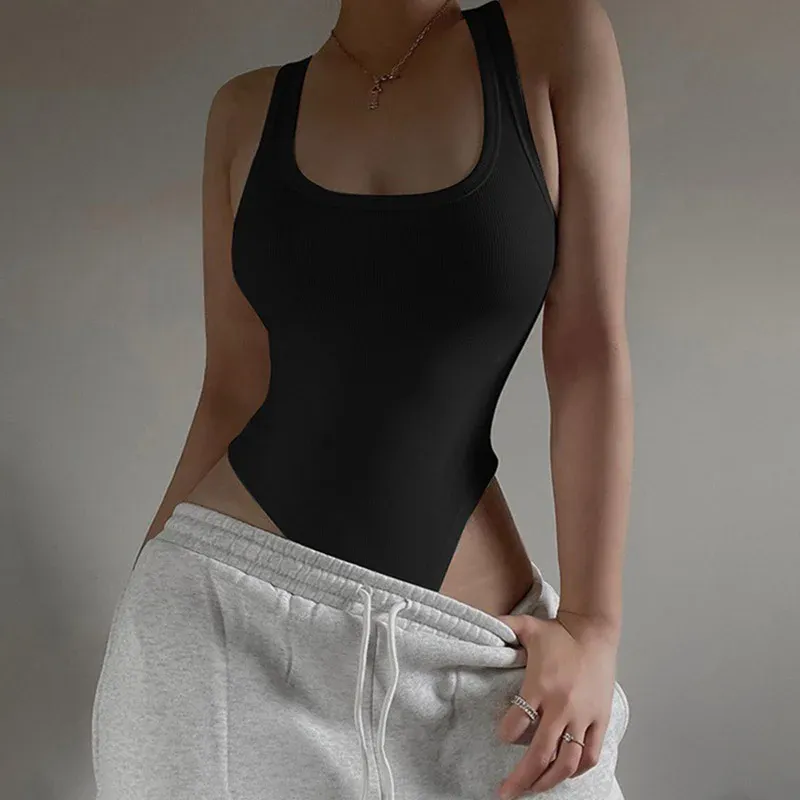 Sleeveless Knit Bodysuit - Off Shoulder 1