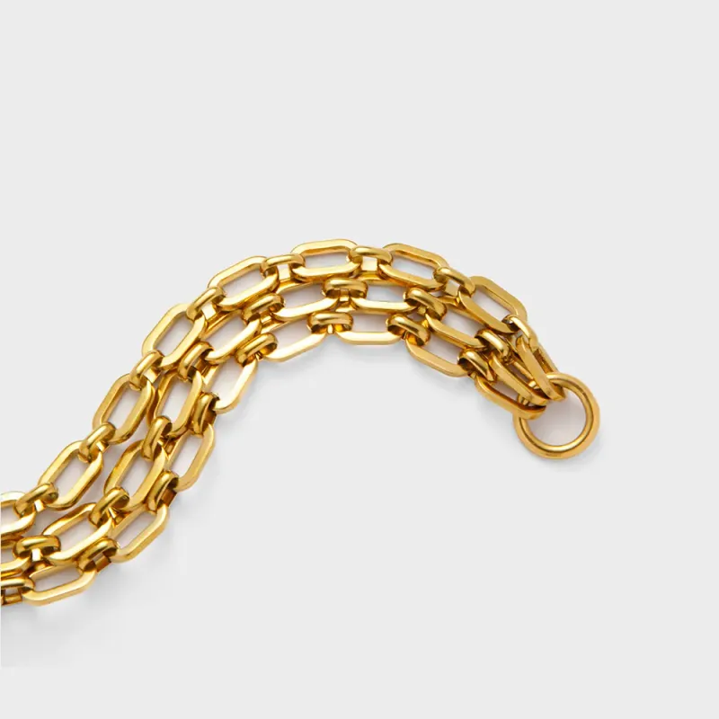Waterproof 18k Gold Plated Woven Chain Bracelet 6