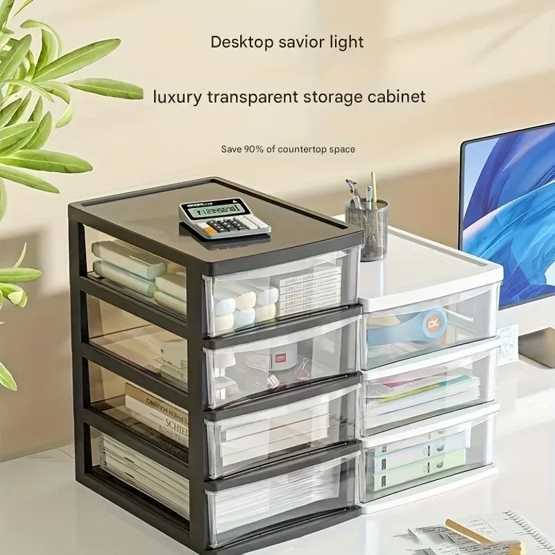 Clear Desktop Storage Organizer with Drawer 5