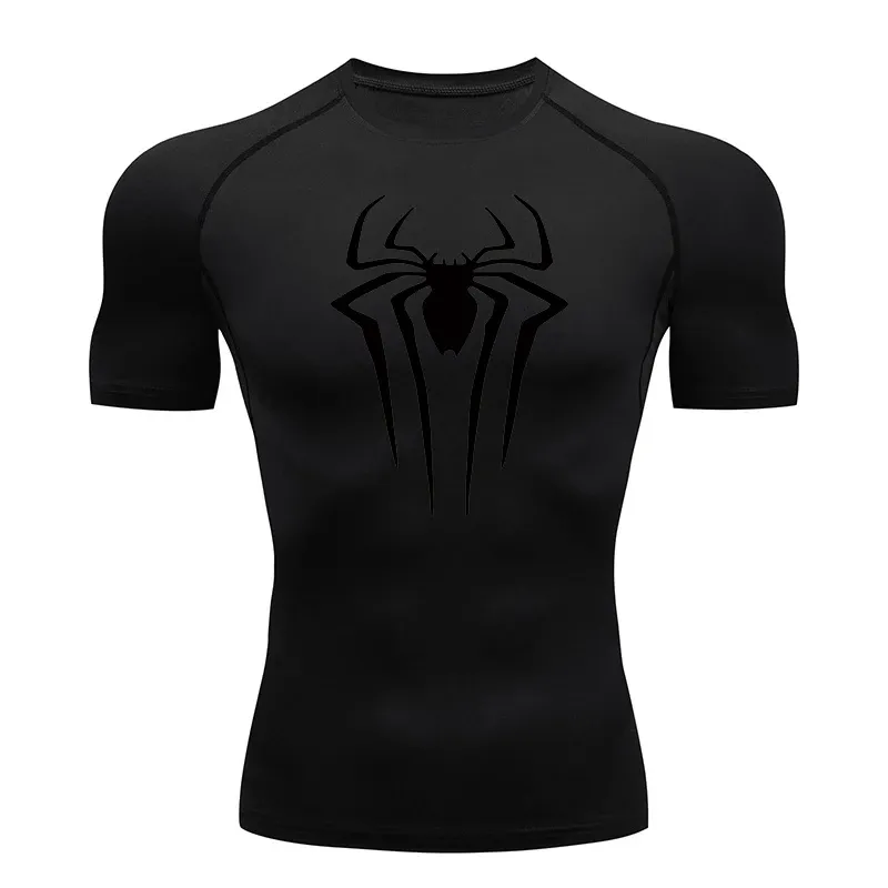 Spider Print Men's Compression Shirt 1